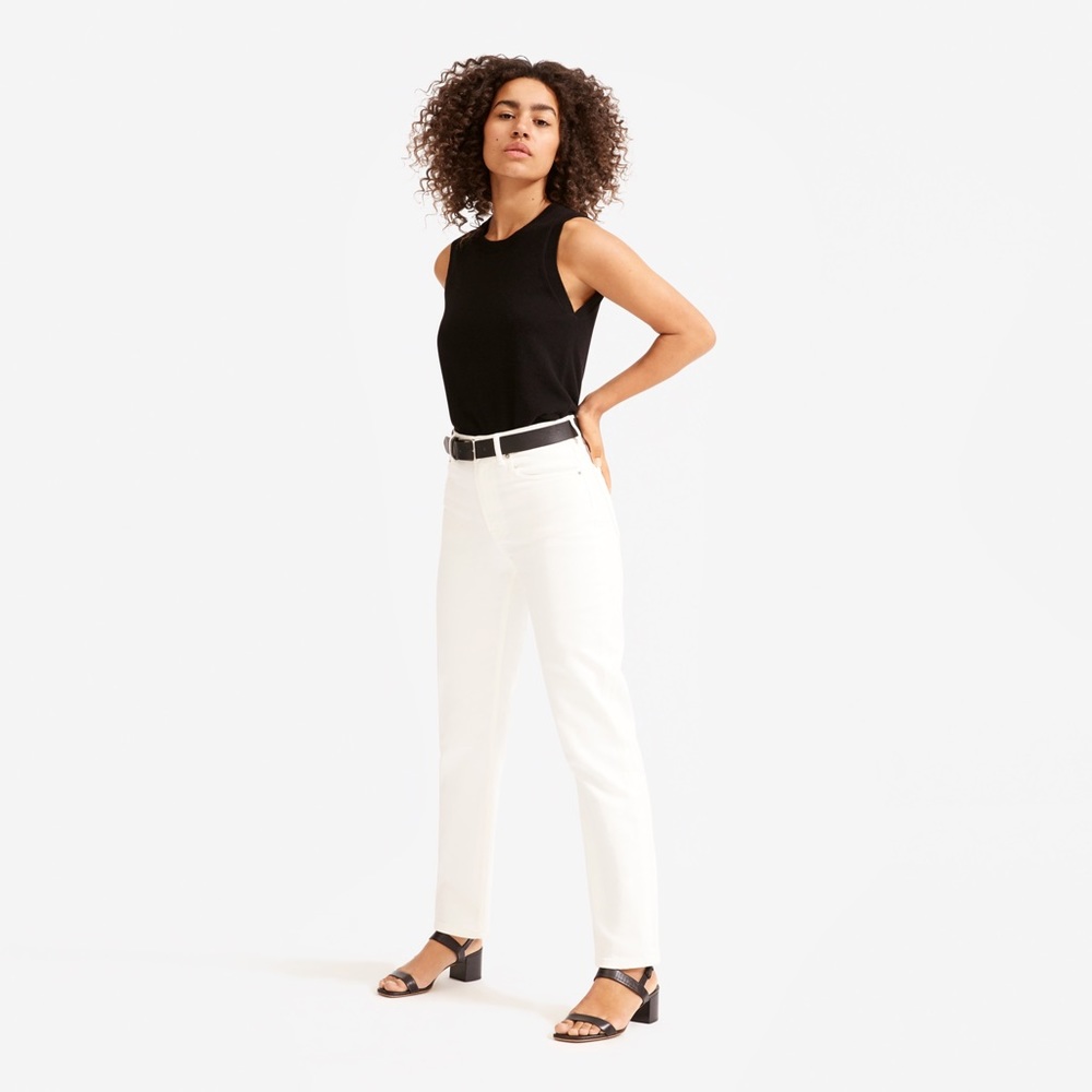 Everlane Super Straight High Rise Jeans in Bone